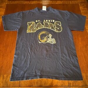 St. Louis Rams Vintage T-Shirt Dynasty Tag NFL Graphic Tee Black Gold Size L